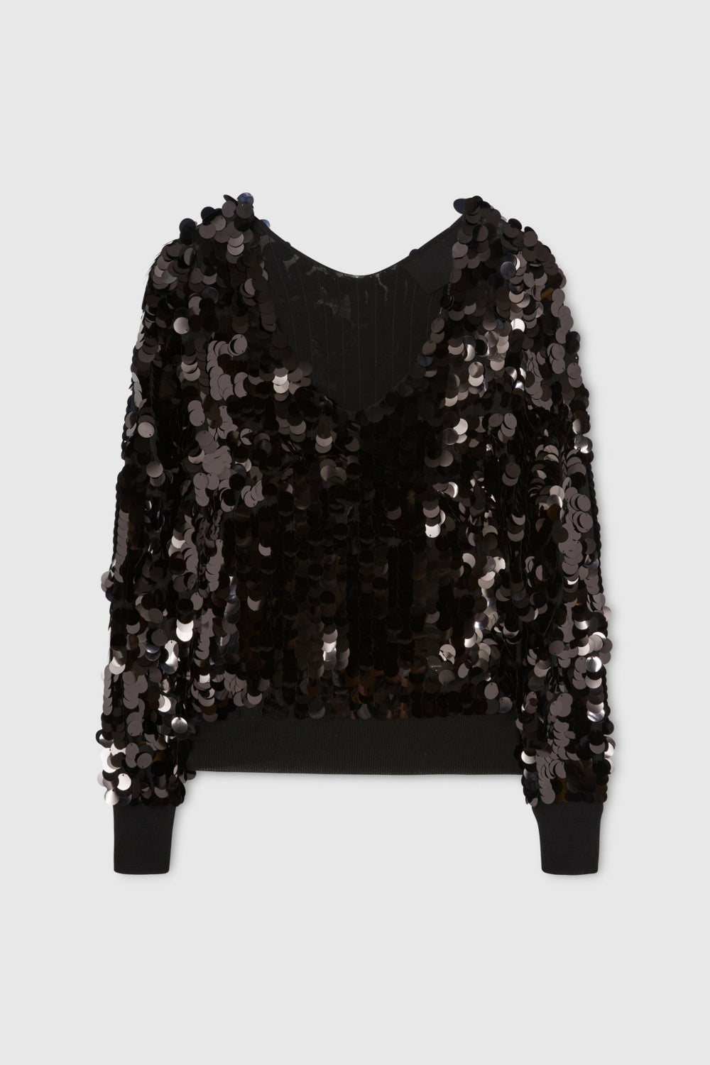 Tyne Sequin V--neck Knit Sweater