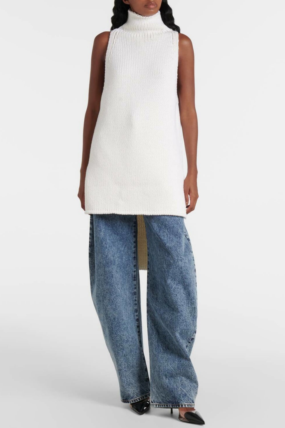 Zsuzsa Turtleneck Cape Knit Top