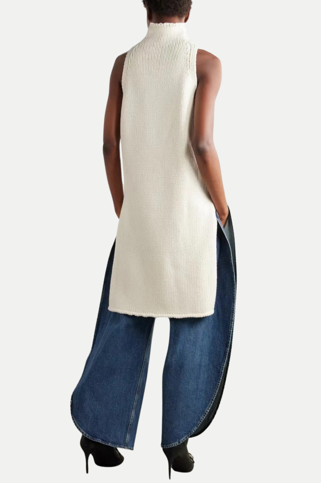 Zsuzsa Turtleneck Cape Knit Top