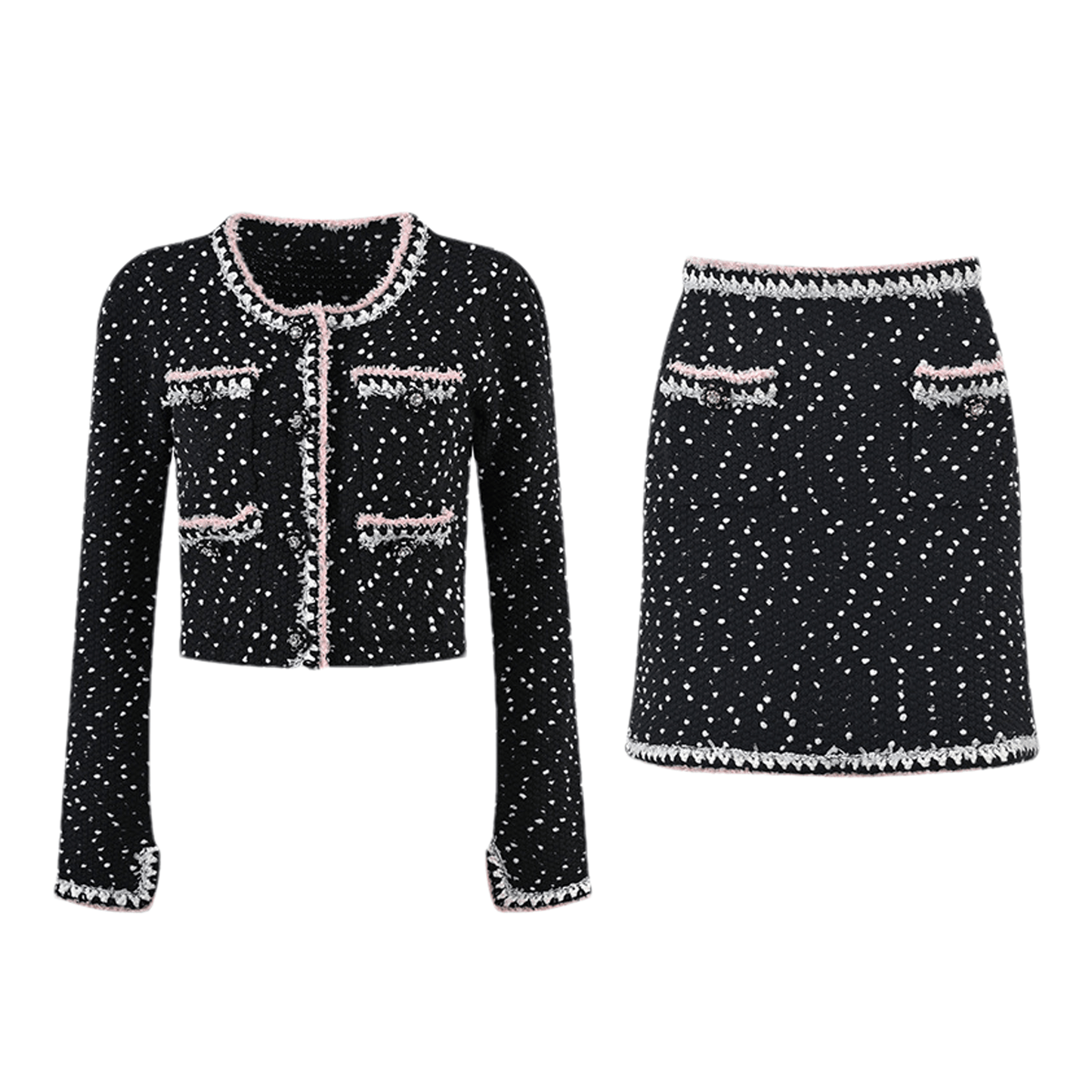 Alizée cropped jacket & skirt matching set