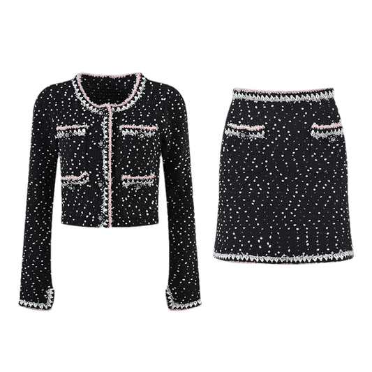 Alizée cropped jacket & skirt matching set