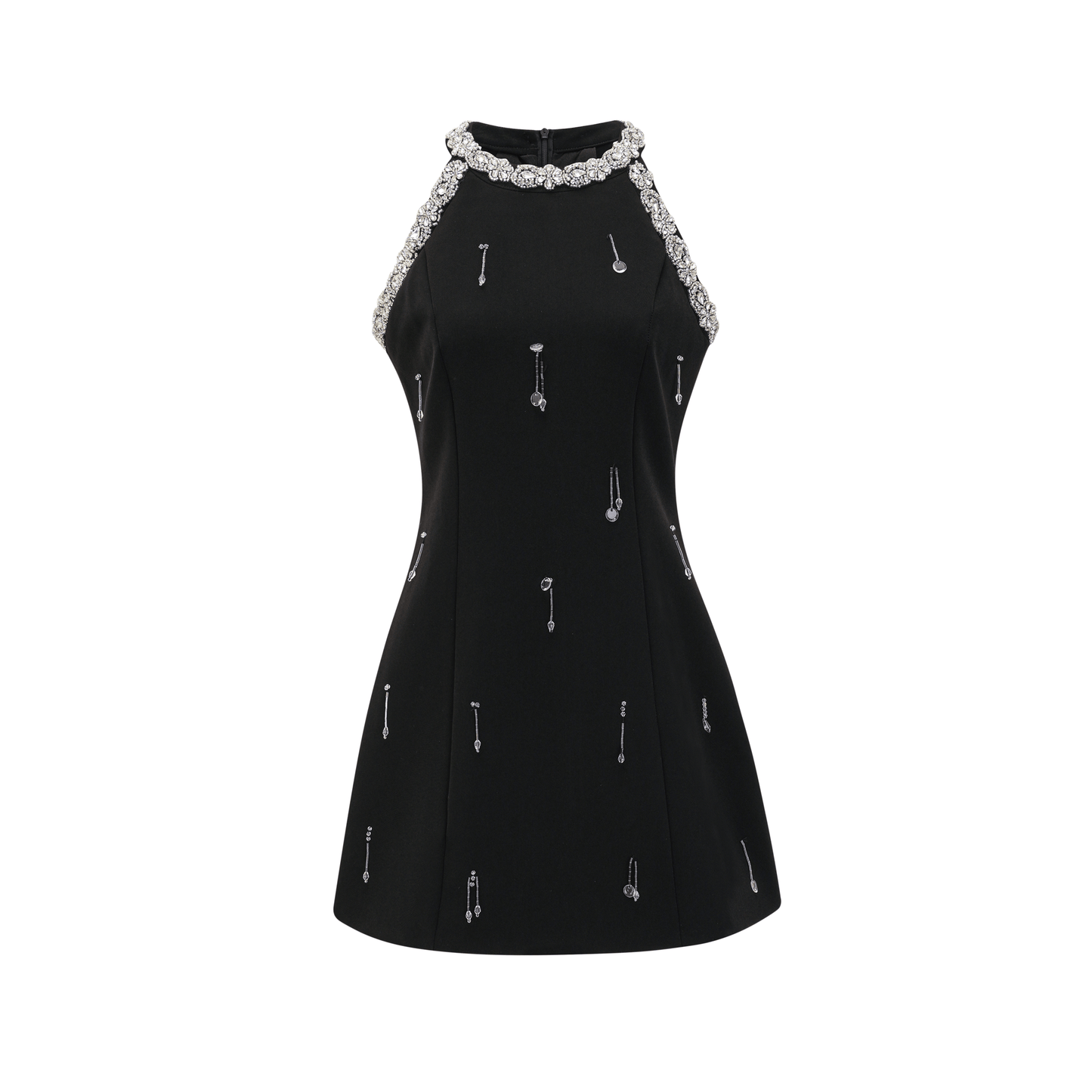 Babette crystal-embellished black mini dress (US Only)