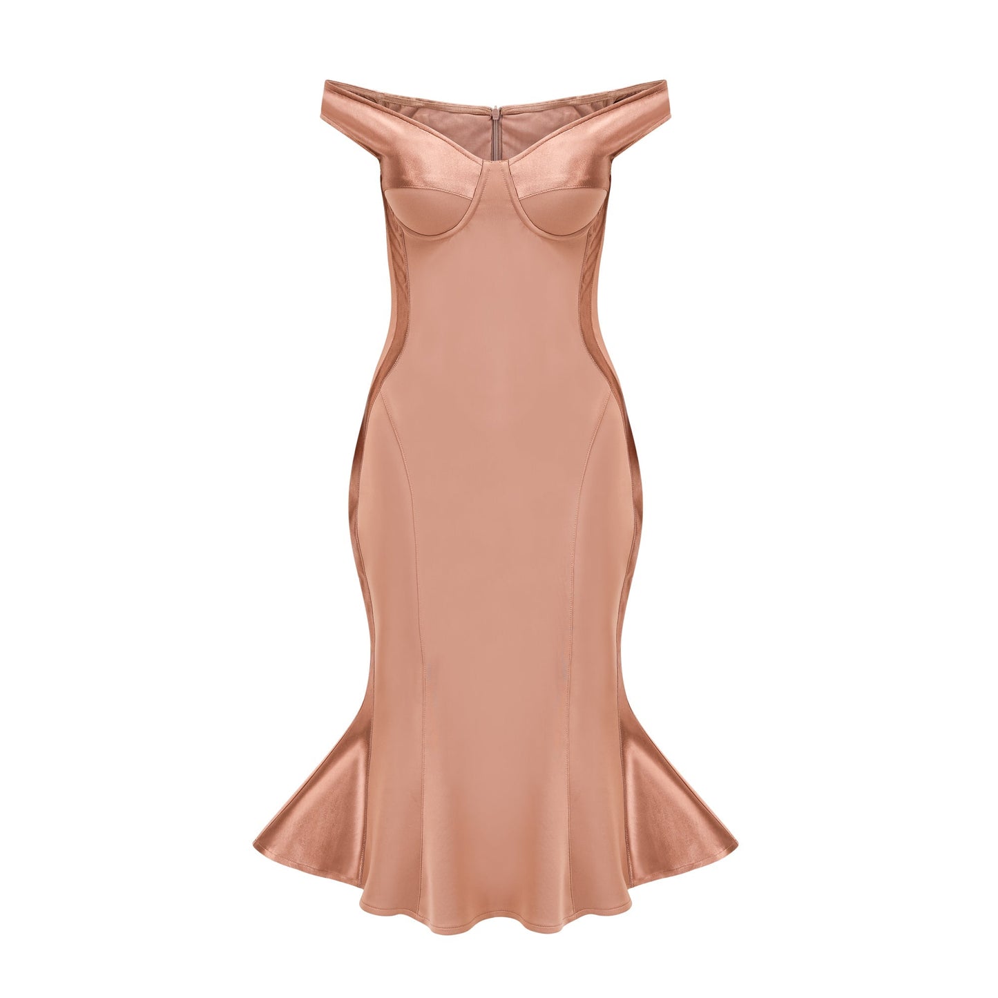 Clémence bustier-style fitted midi dress