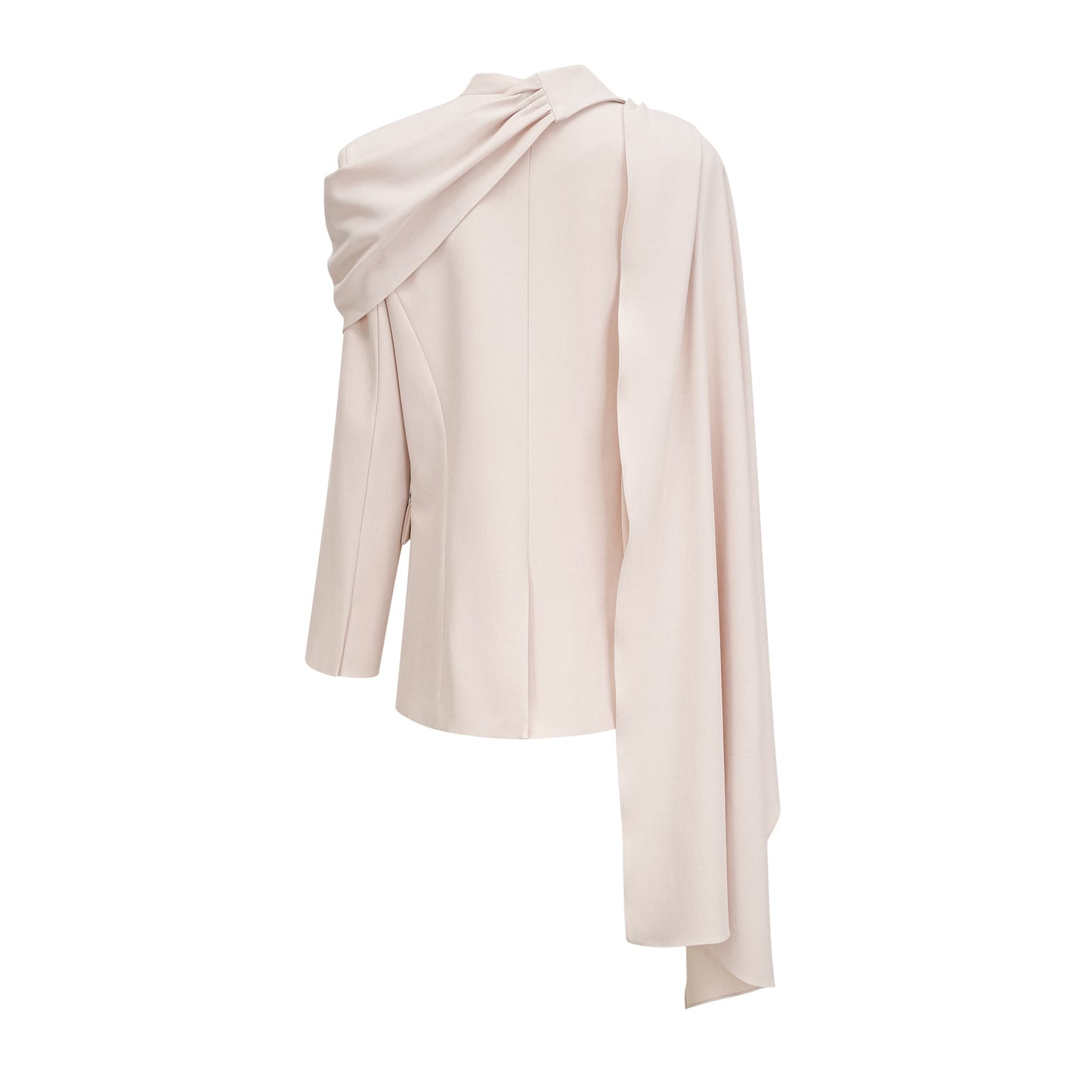 Coralie shawl-detailed jacket in Neutrals