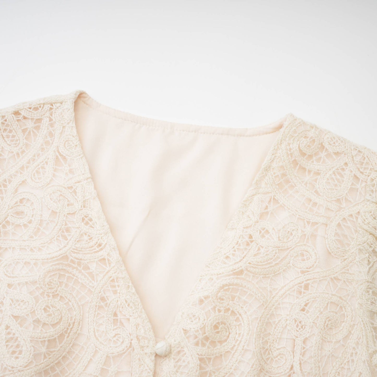 Galatea white lace short-sleeve v-neck dress (US Only)