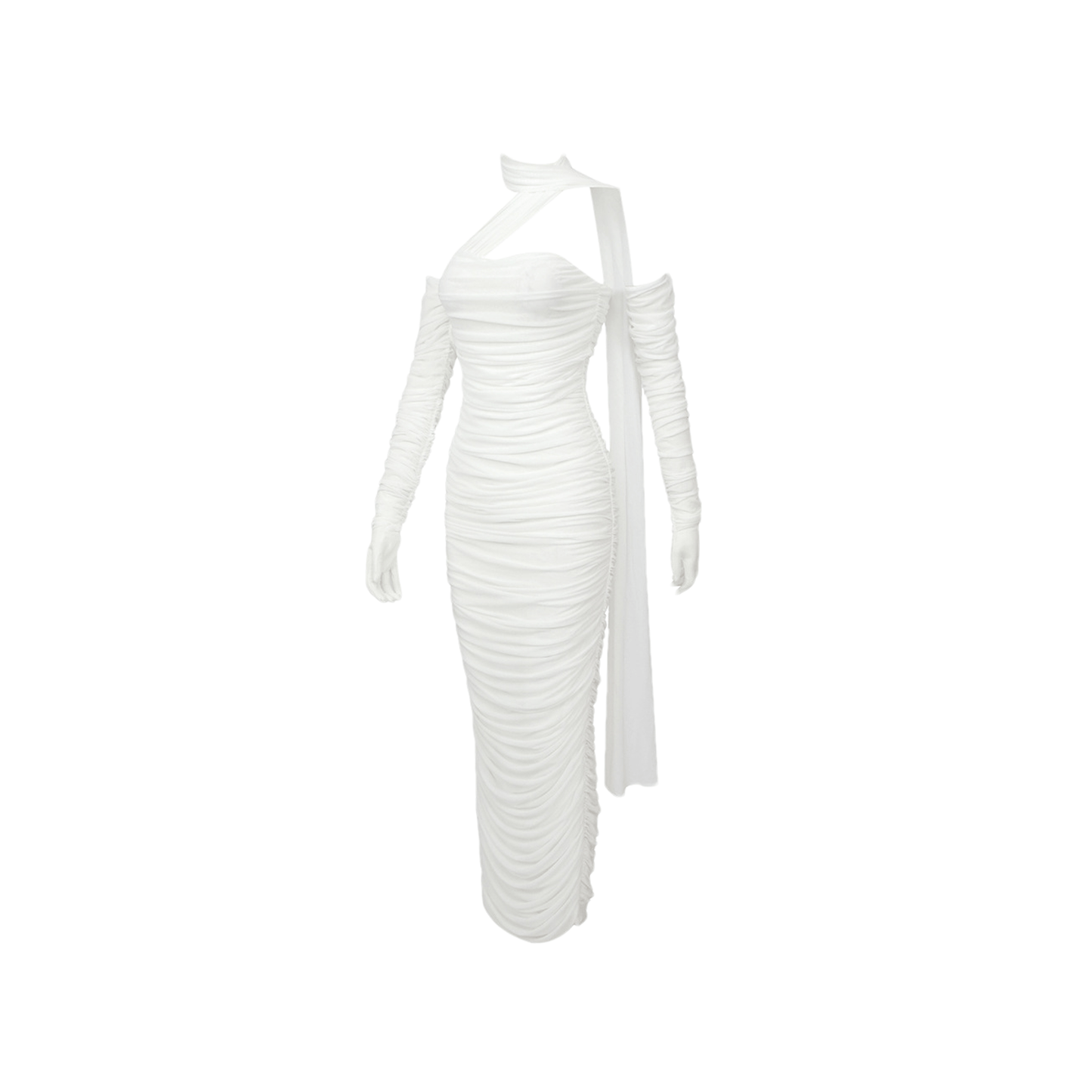 Gia white mesh gloves dress
