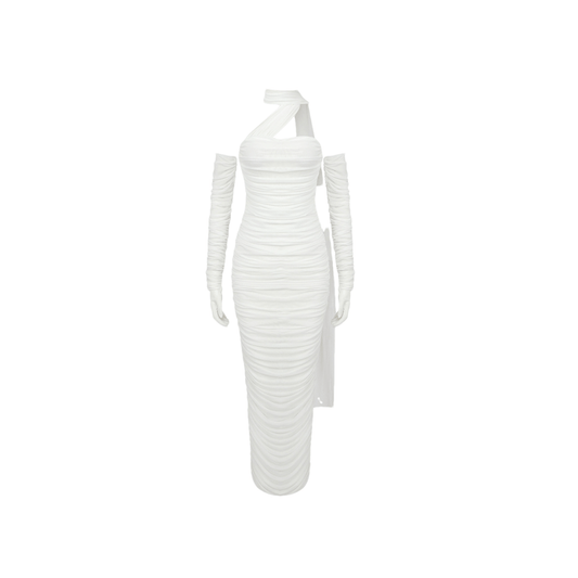 Gia white mesh gloves dress