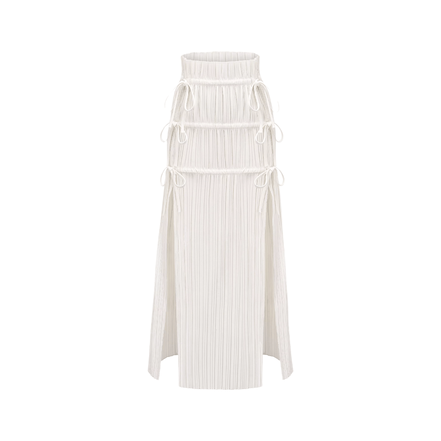 Milisent slitte drawstring pleated maxi skirt