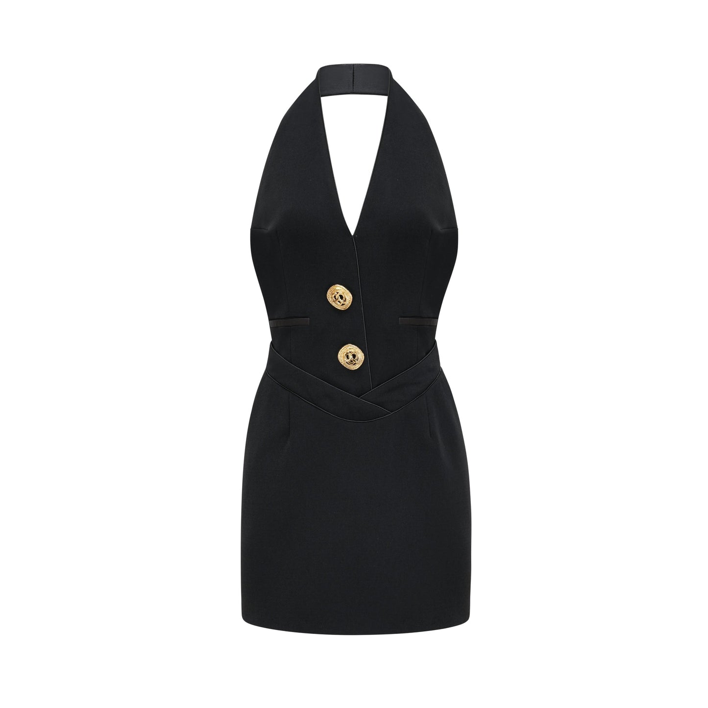 Jaques halterneck black mini dress (US Only)