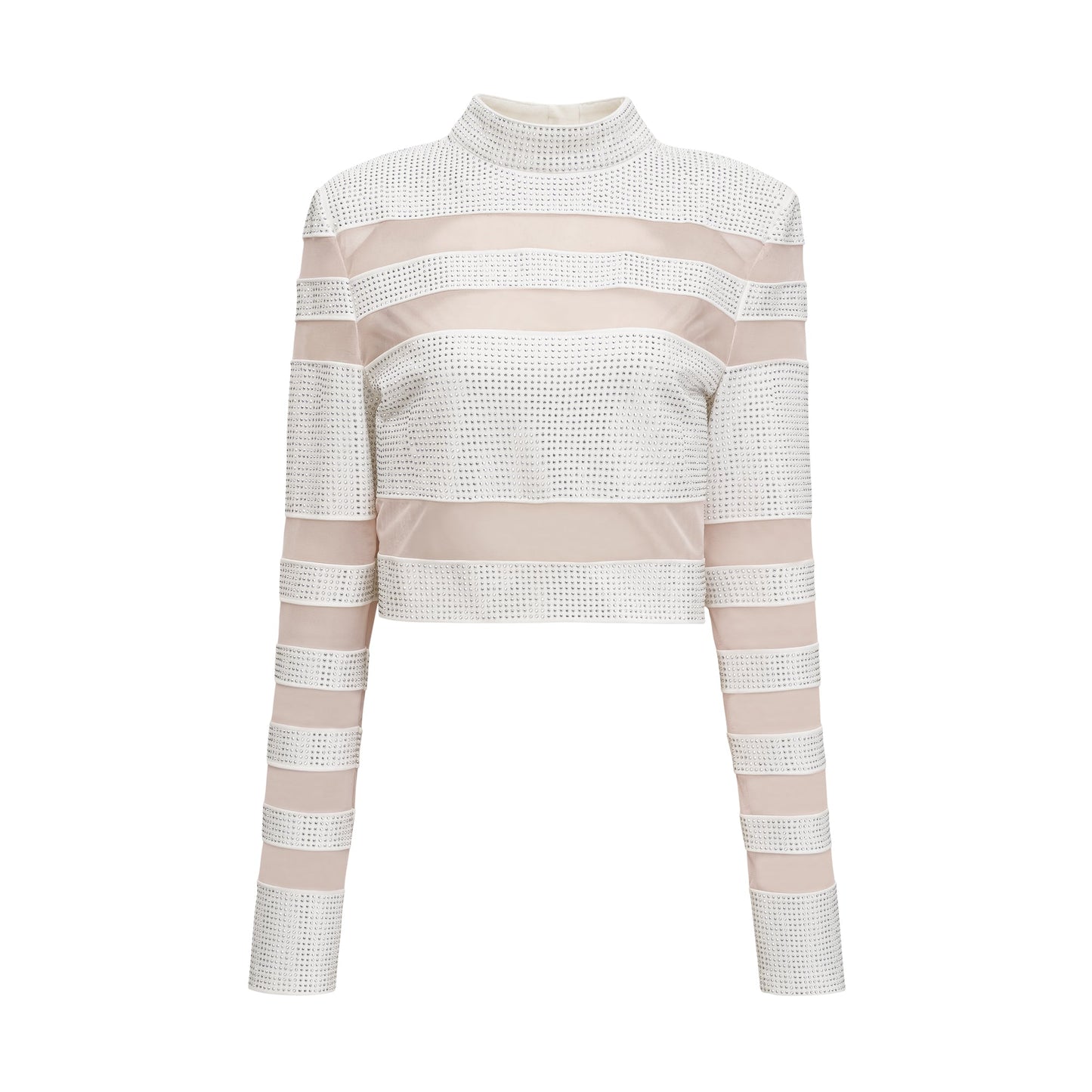 Jeanne semi-sheer panelled top