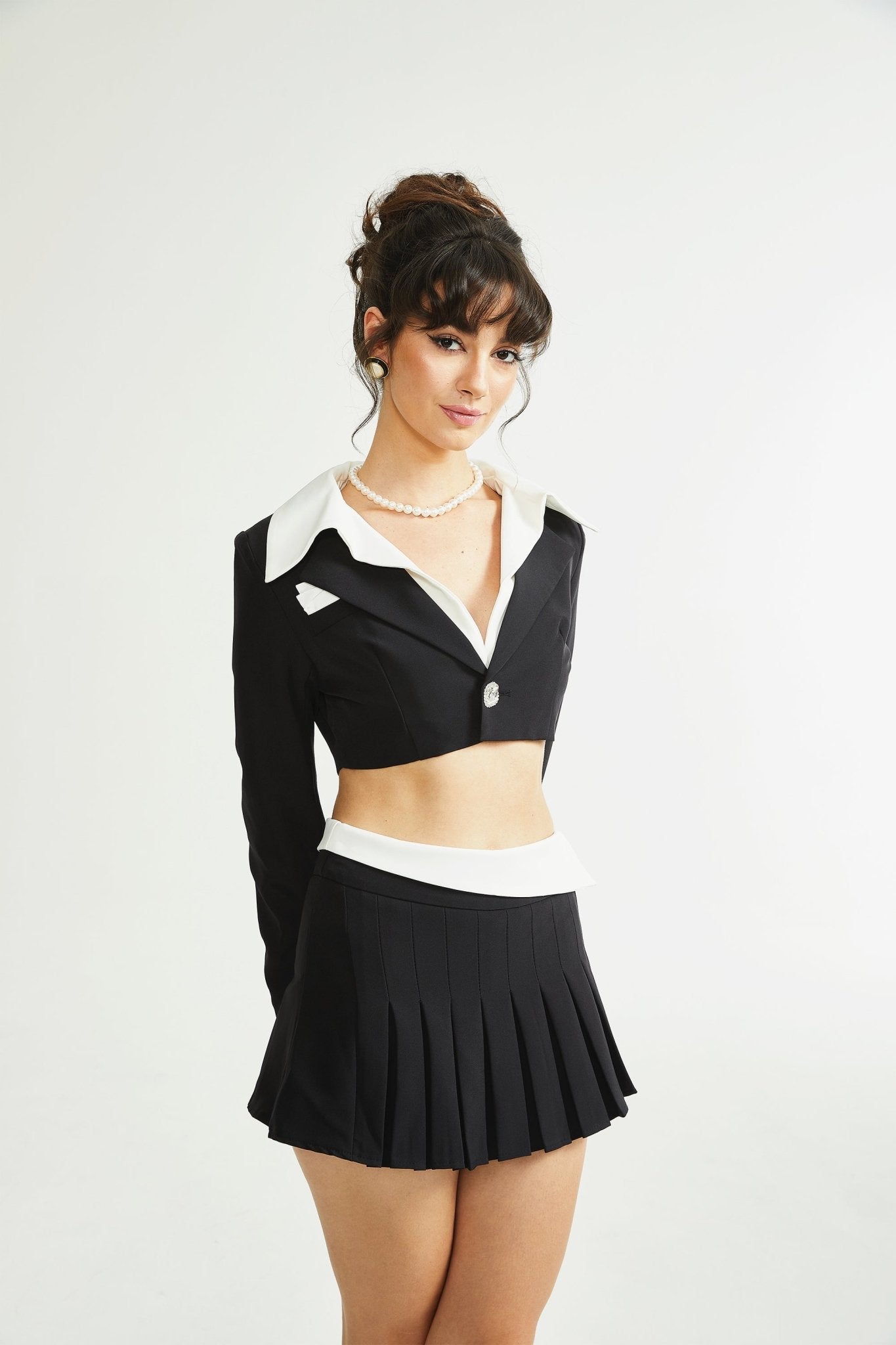 Juliette black jacket & skirt matching set