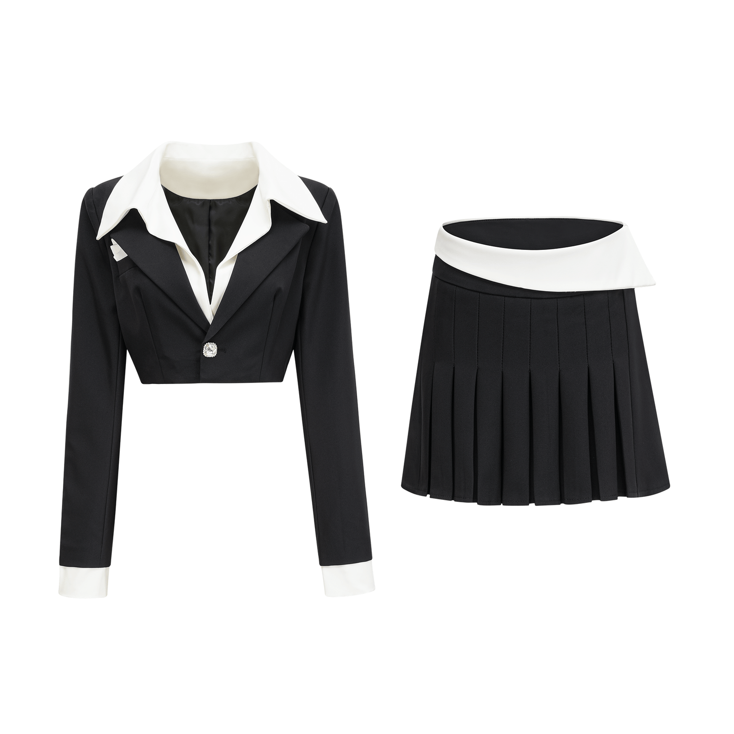 Juliette black jacket & skirt matching set