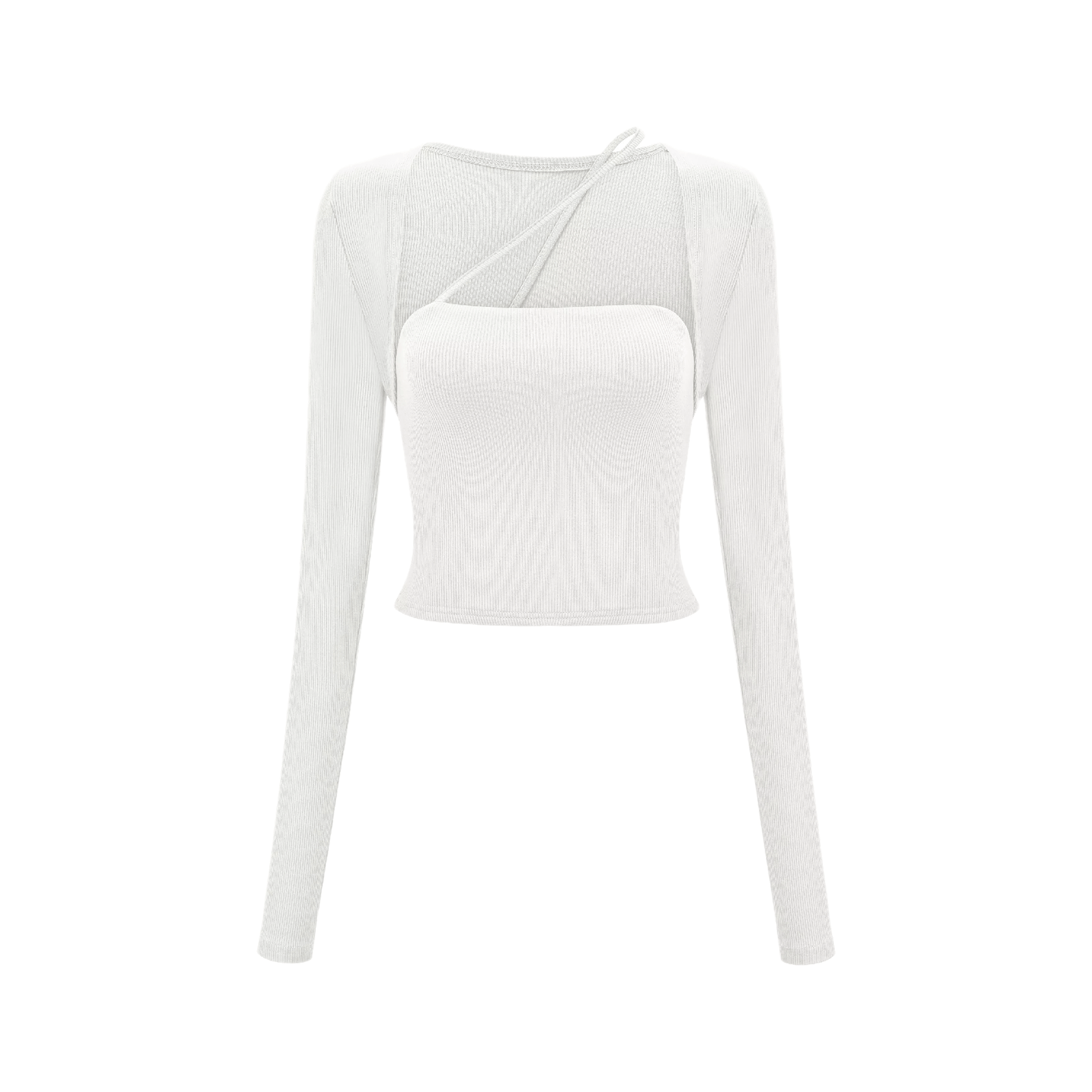 Leave the Door Open-scoop-neck spaghetti detail top