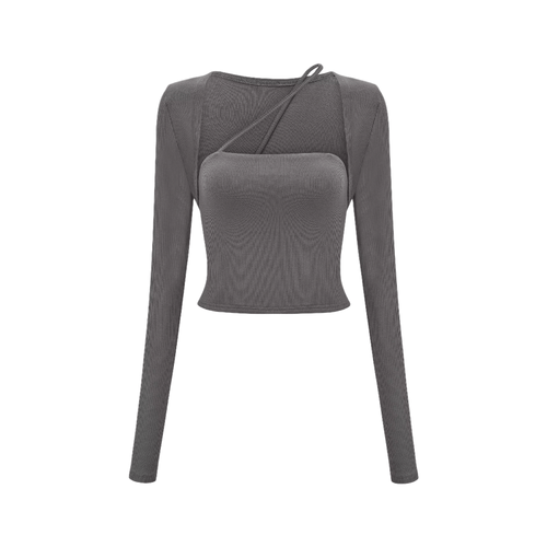Leave the Door Open-scoop-neck spaghetti detail top