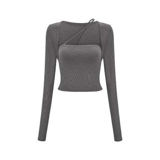 Leave the Door Open-scoop-neck spaghetti detail top