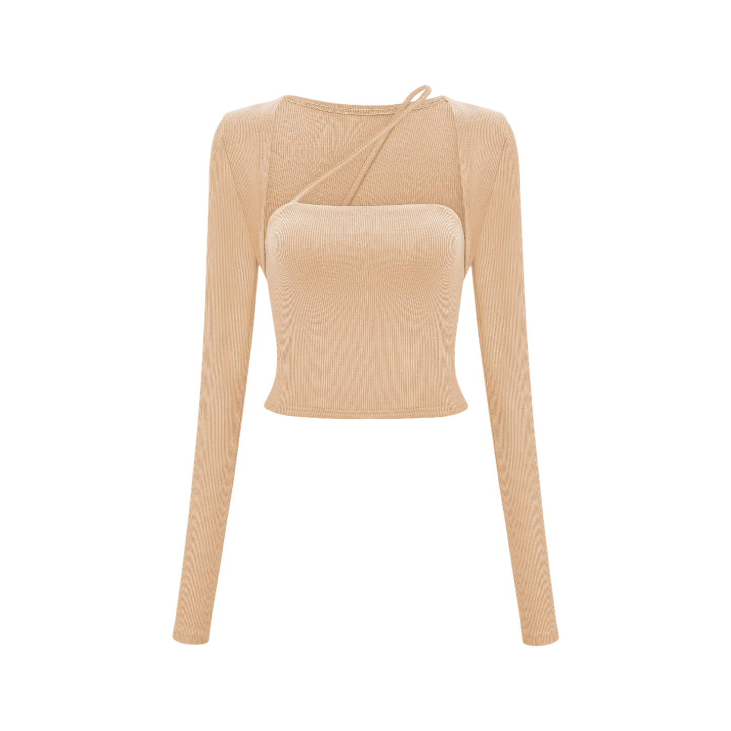 Leave the Door Open-scoop-neck spaghetti detail top