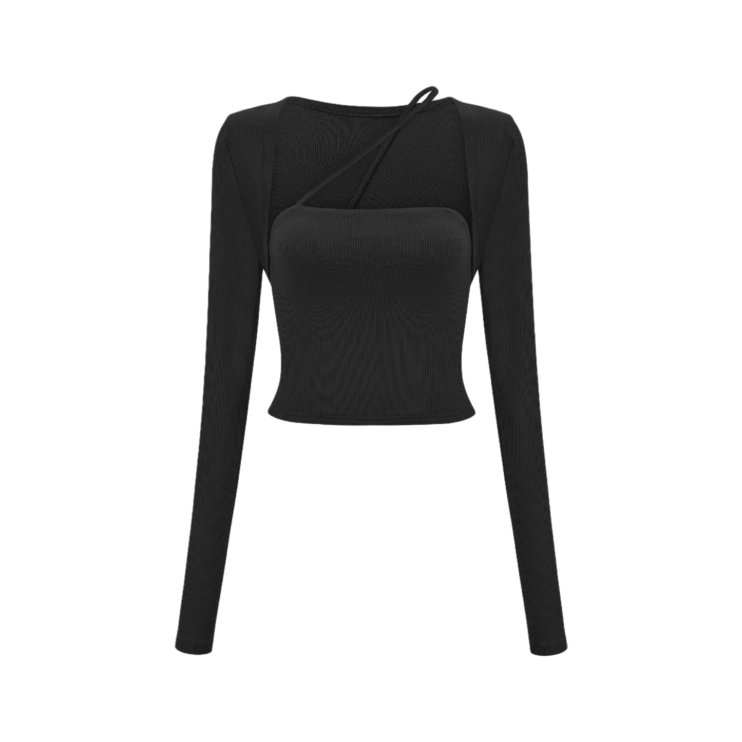 Leave the Door Open-scoop-neck spaghetti detail top