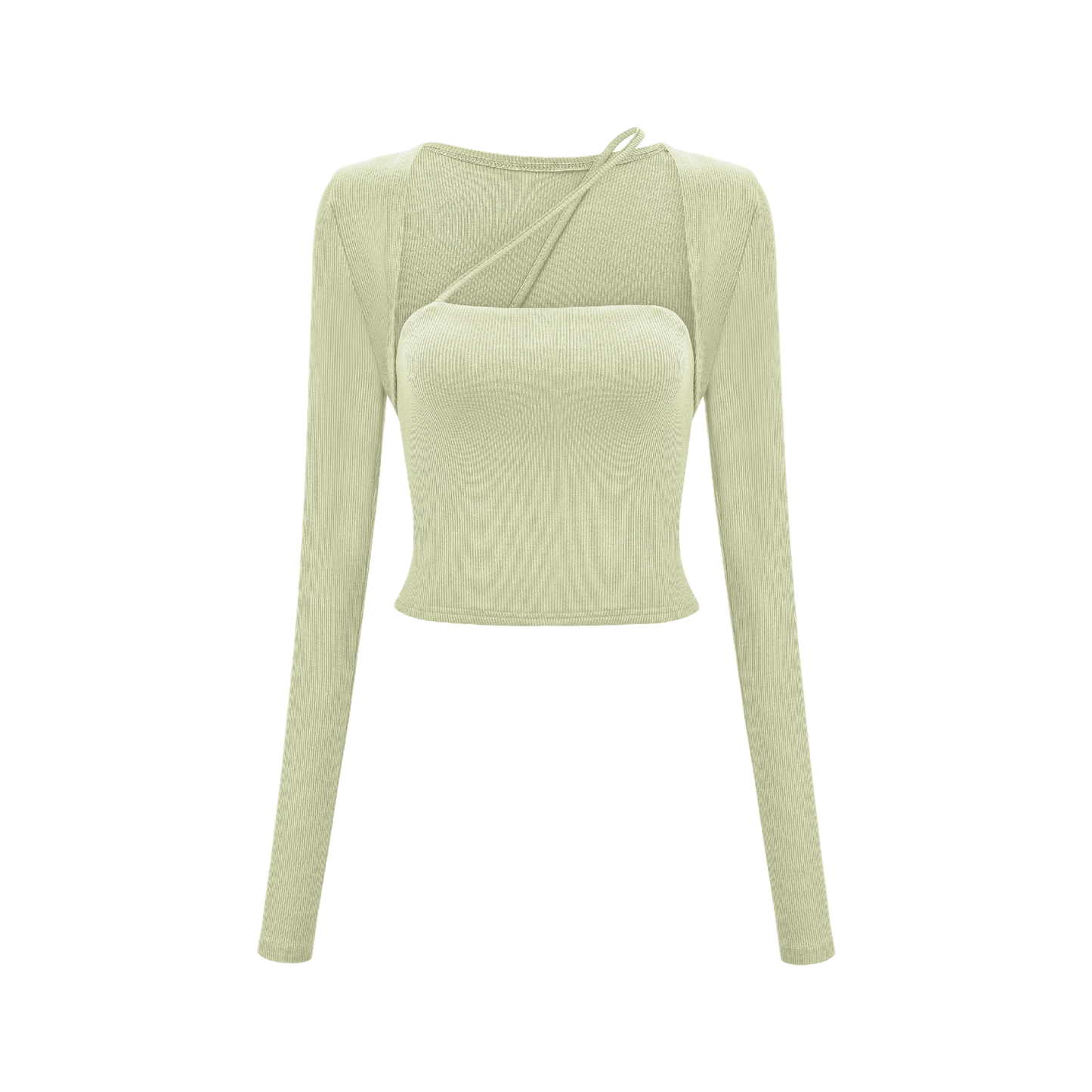 Leave the Door Open-scoop-neck spaghetti detail top