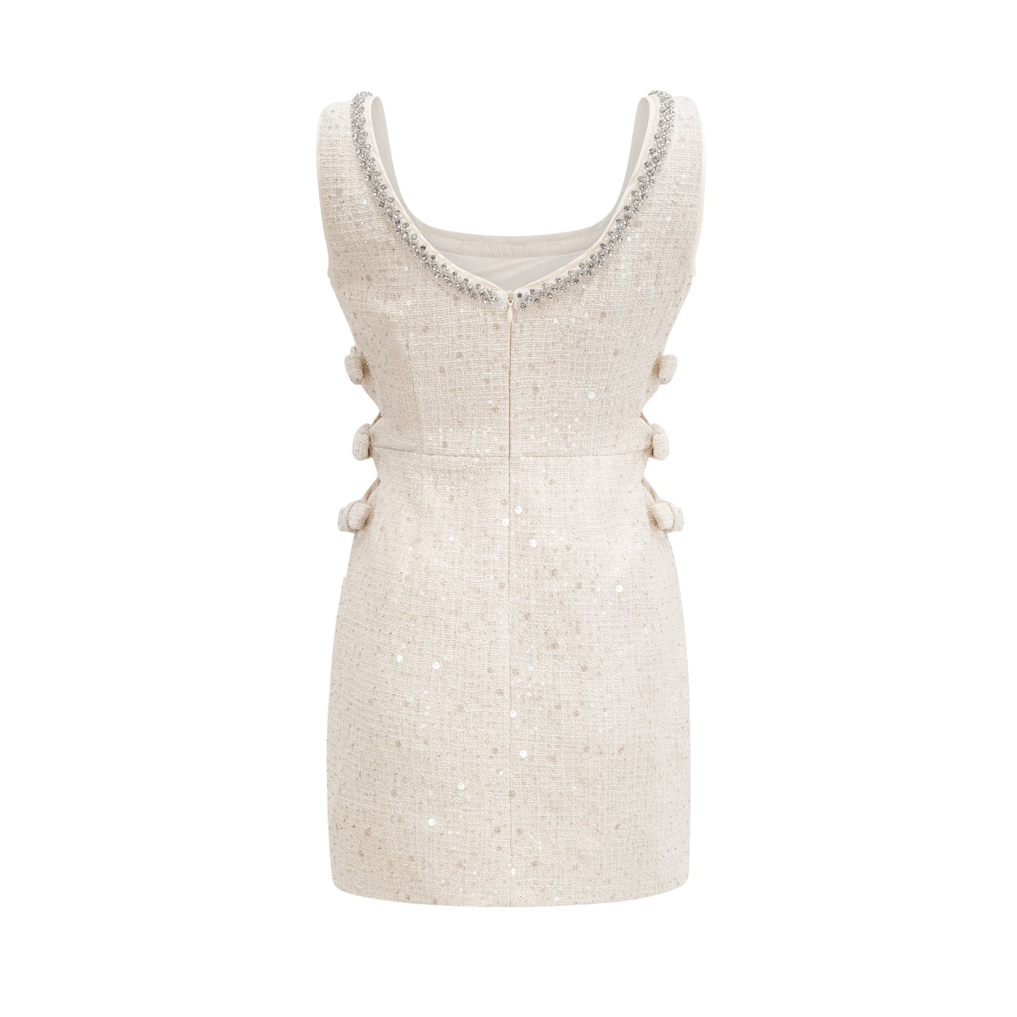 Manon white tweed sequined mini dress