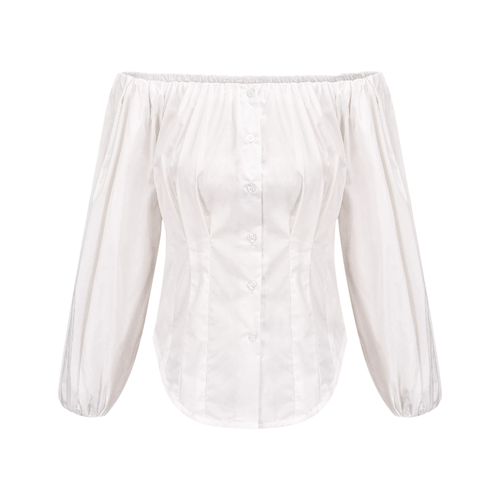 Pan's Labyrinth-off-shoulder puff sleeve top