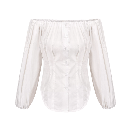 Pan's Labyrinth-off-shoulder puff sleeve top