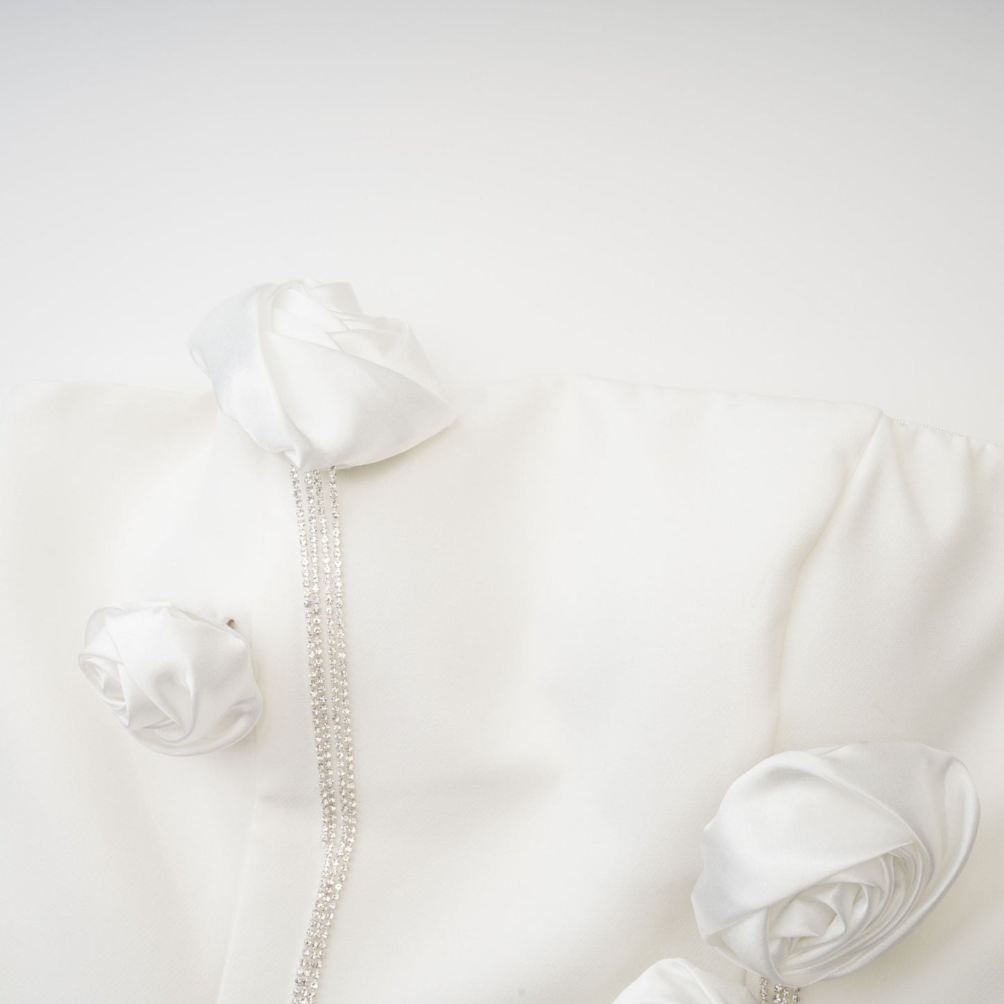 Rosalie white faux-flower mini dress