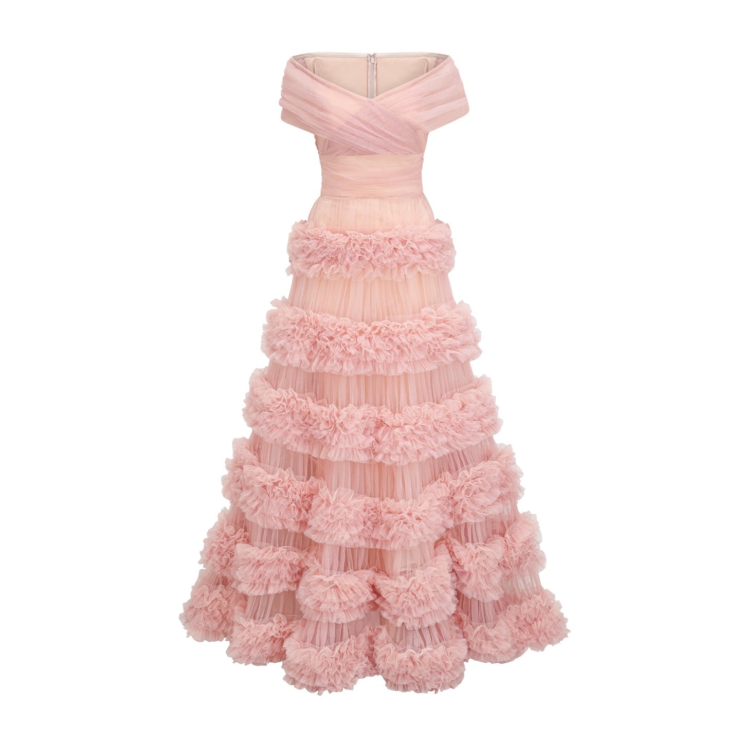 Solène pink tiered maxi dress