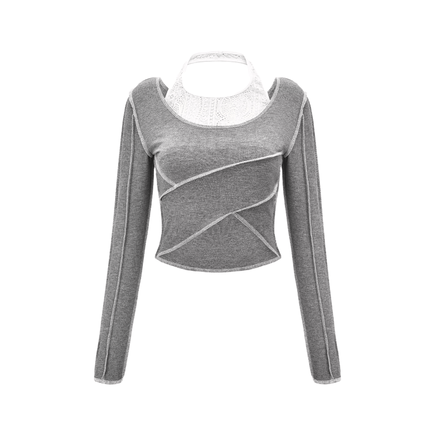 The Grey Mile-halterneck cropped sweatshirt