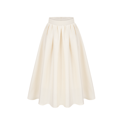 Virginie white flared-hem skirt
