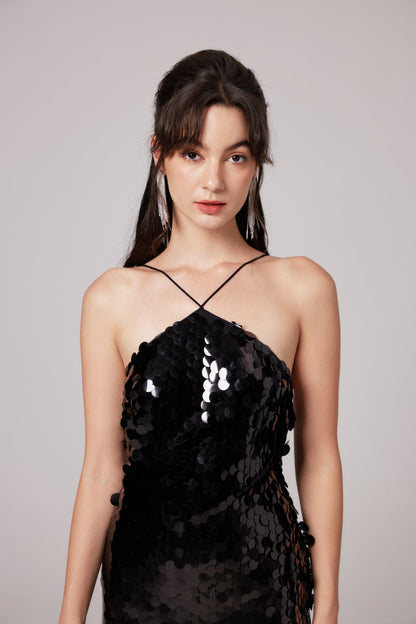 Lysandra black embellished midi dress (US Only)