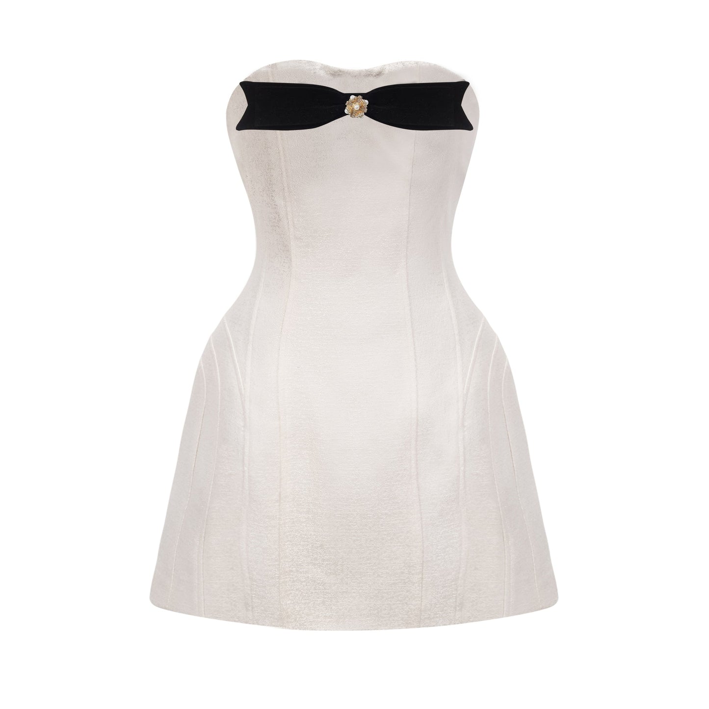 Araminta bow-detail off-shoulder mini dress