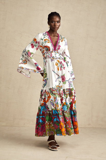 Hélène floral-print V-neck maxi dress