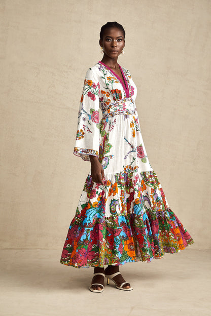 Hélène floral-print V-neck maxi dress