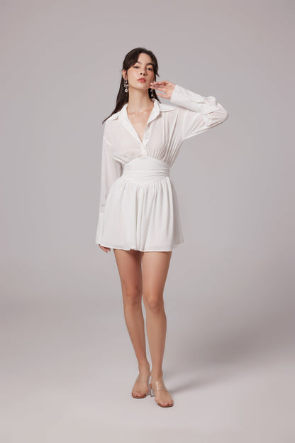 Snow White ruched mini shirt dress (US Only)