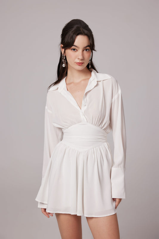 Snow White ruched mini shirt dress (US Only)