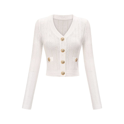 Button detailing knitted top & skirt matching set