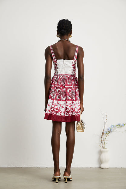 Annika graphic-print sleeveless mini dress