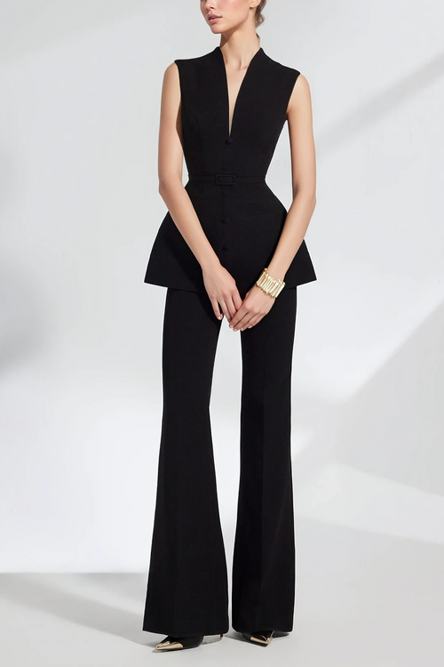 Preeti V-neck Sleeveless Two Piece Set