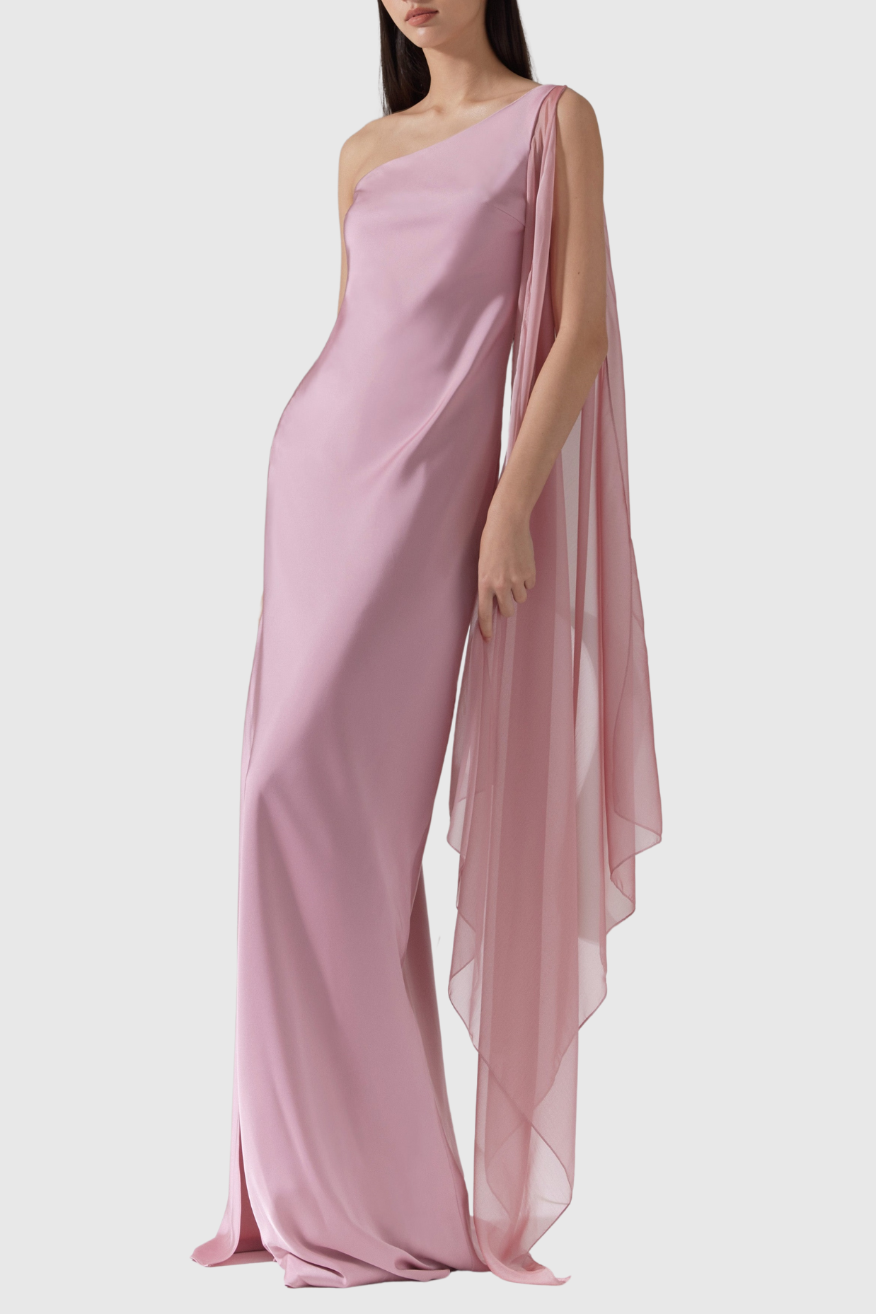 Donomam One Shoulder Ribbon Maxi Dress