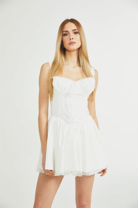 Camille white corset mini dress