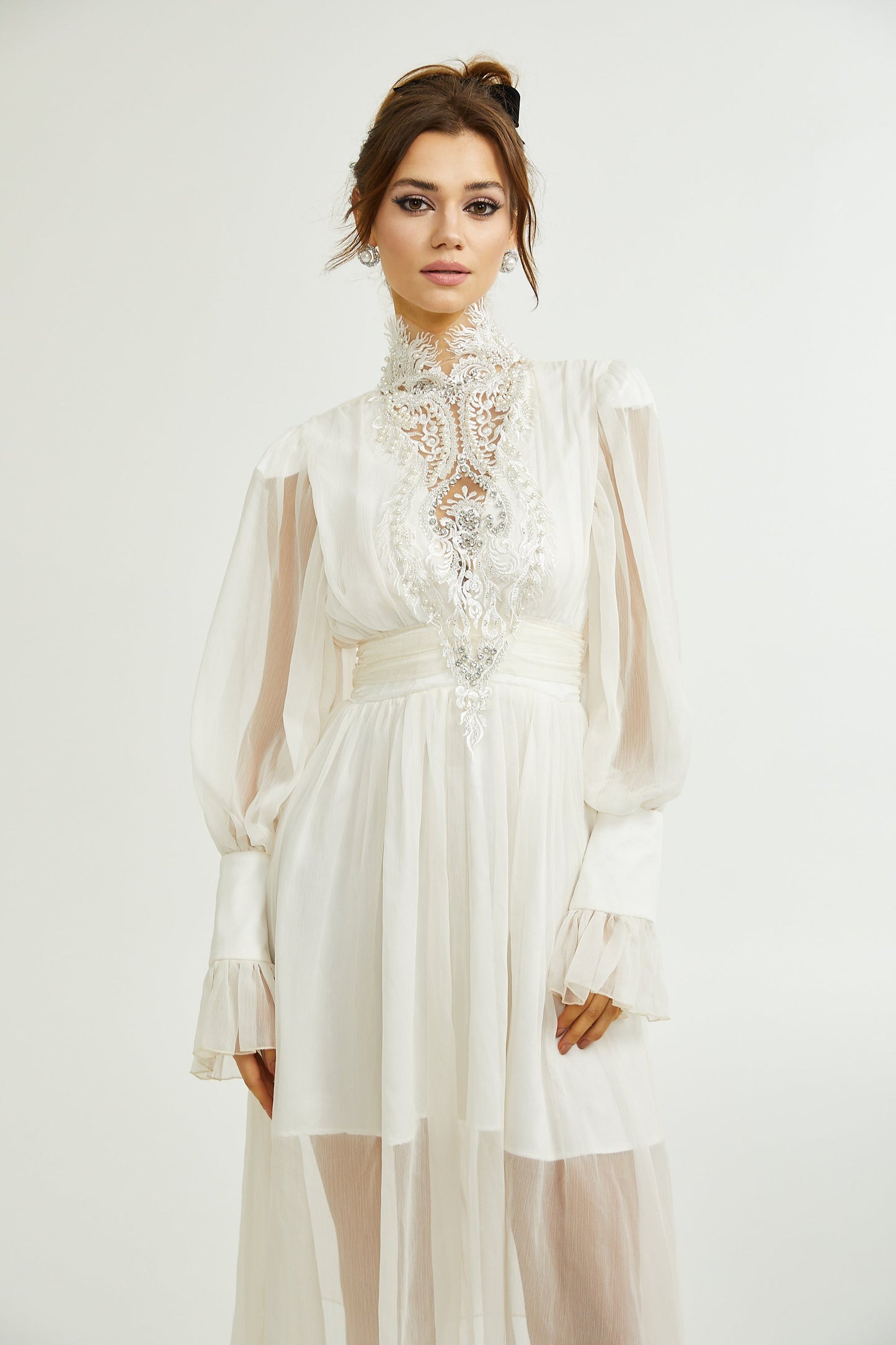 Mirage lace-detail embellished dress