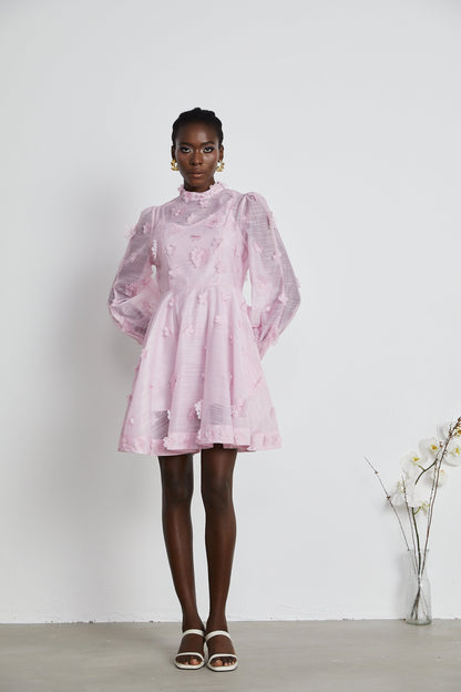Honorine pink floral-appliqué mini dress (US Only)
