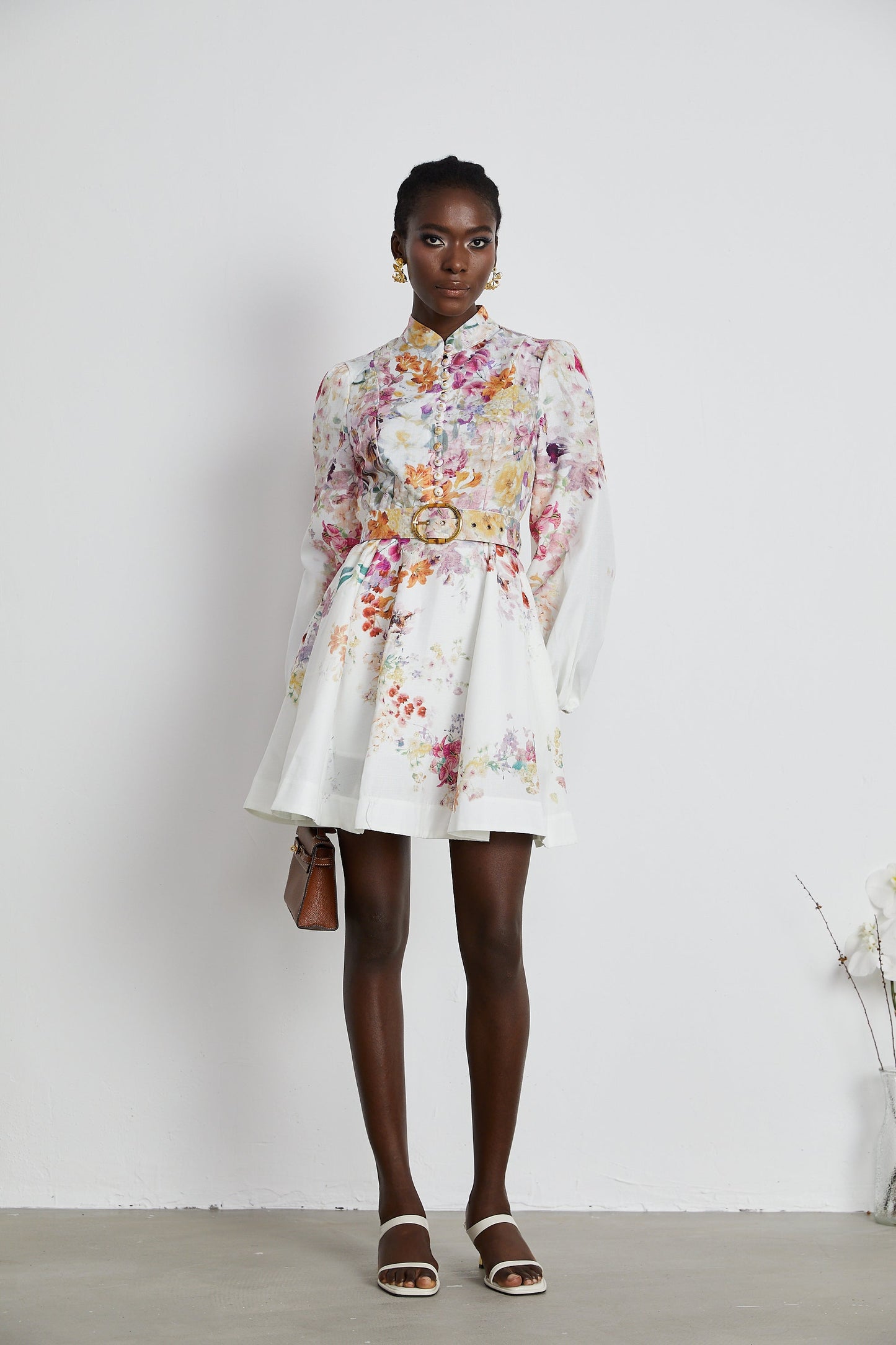 Bianca floral-print mini dress