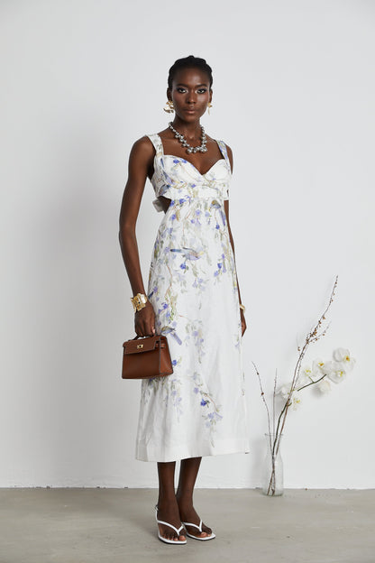 Natassia bird-print midi dress (US Only)