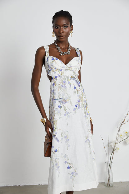 Natassia bird-print midi dress (US Only)