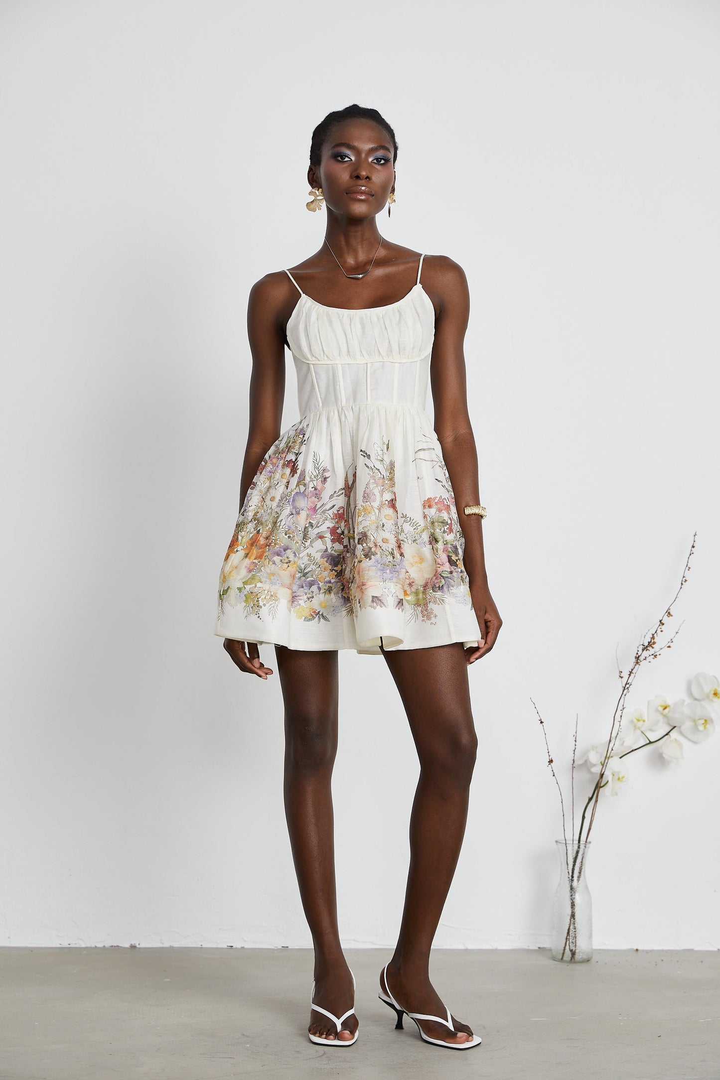 Valentia floral-print ruched mini dress (US Only)