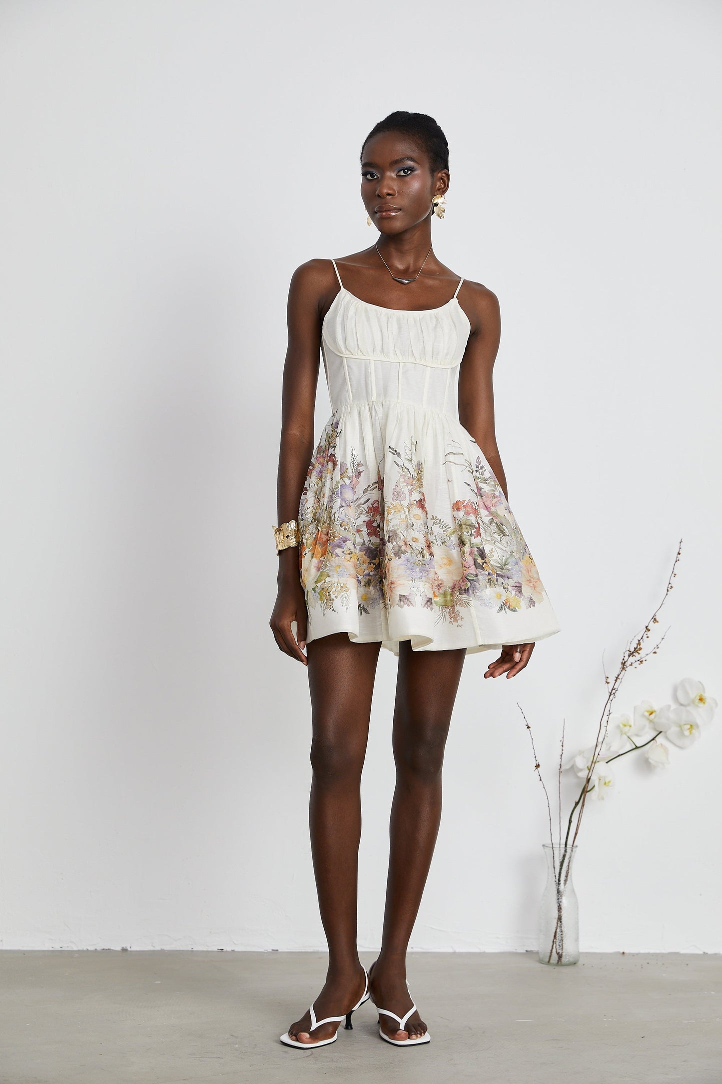 Valentia floral-print ruched mini dress (US Only)