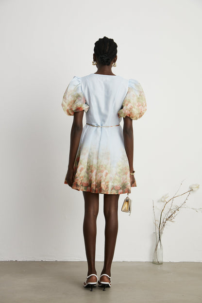 Céleste faux-flower V-neck mini dress (US Only)