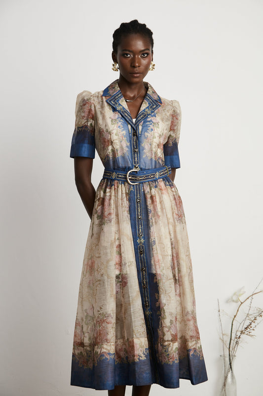 Aélis pattern-print midi dress