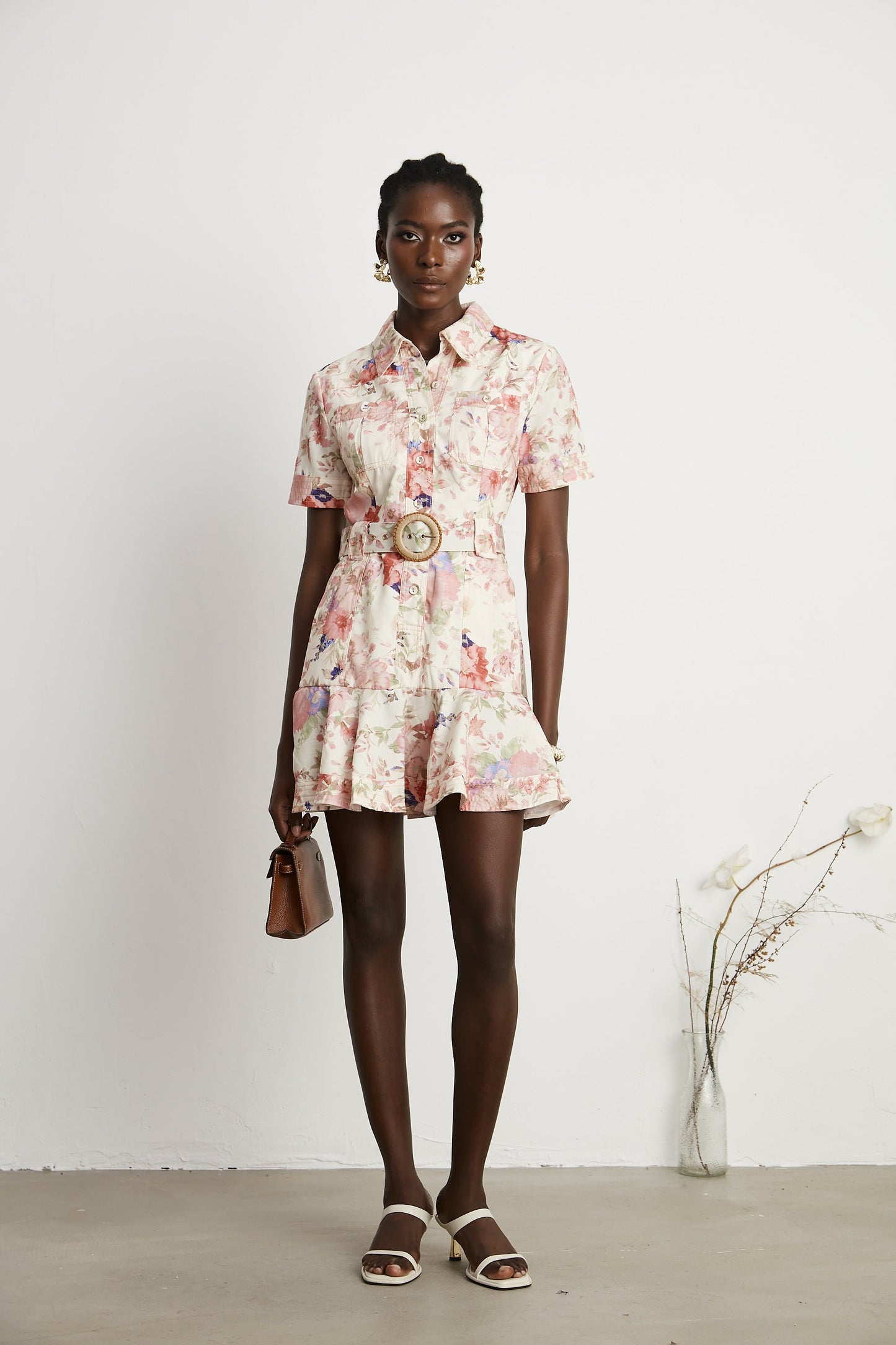 Axelle belted floral-print mini dress (US Only)